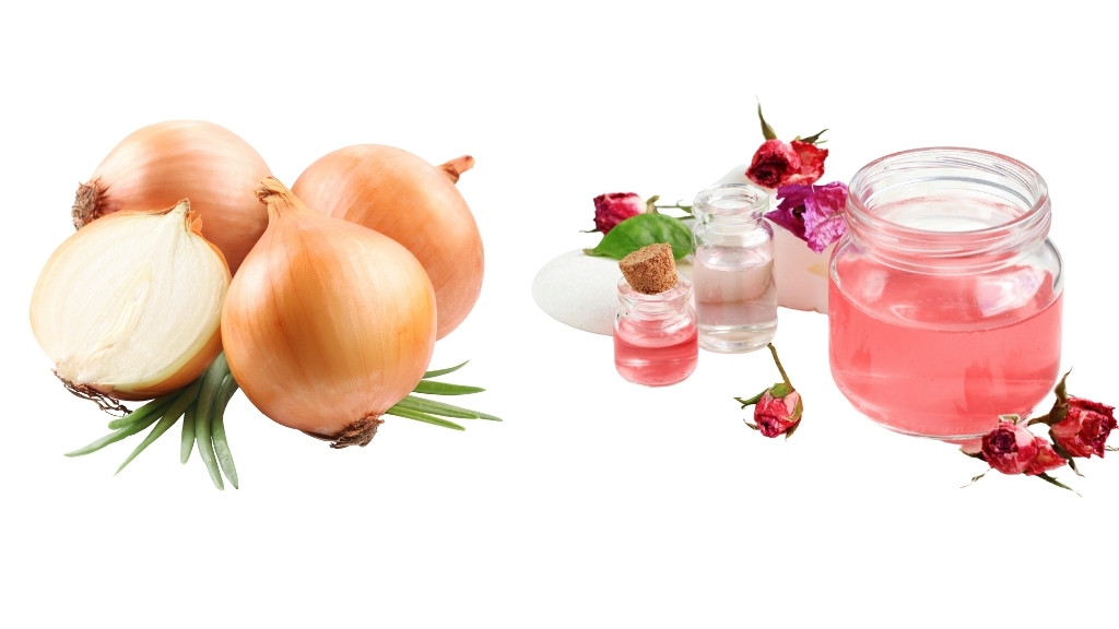 صنع شامبو طبيعي للشعر باستخدام البصل وماء الورد